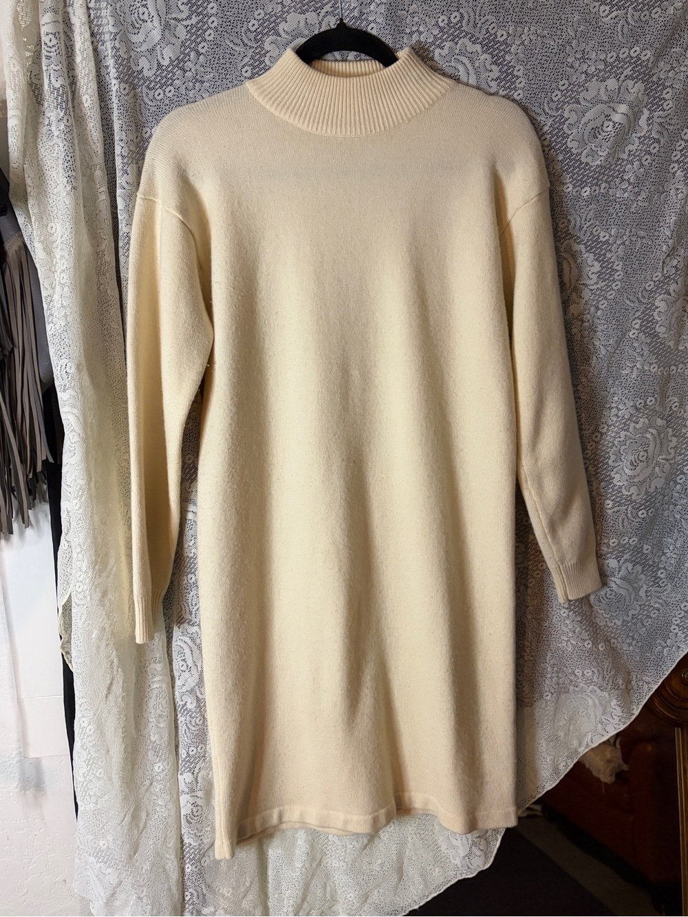 Vintage Cream Colored Sweater Dress